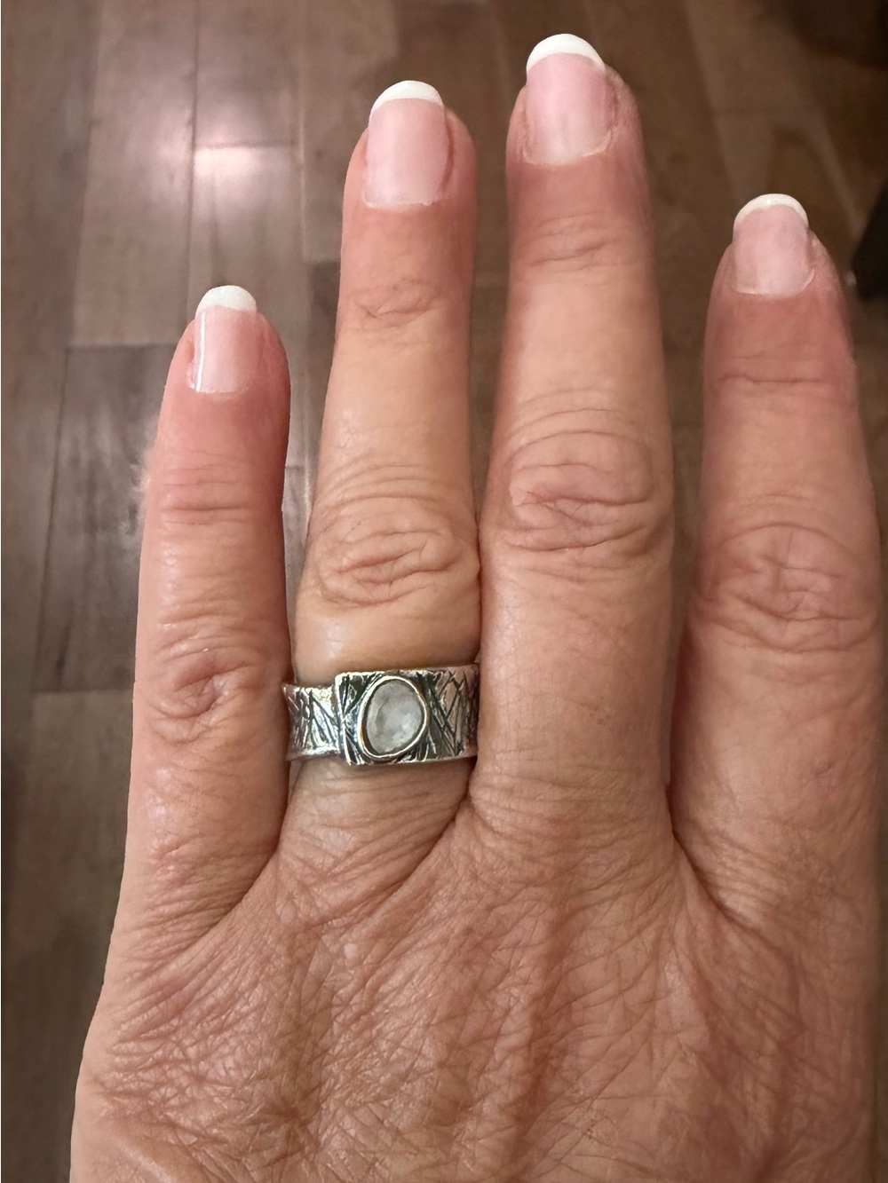 Silpada sterling silver ring withe light pink stone. RARE , Retired. Size 7